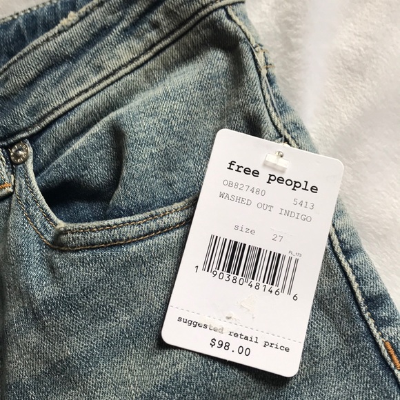 NWT Free People Washed Out Indigo Ladies Jeans 27 - Picture 5 of 6